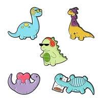 new color dinosaur series brooch cartoon cute musical dinosaur love dinosaur alloy brooch lapel pins