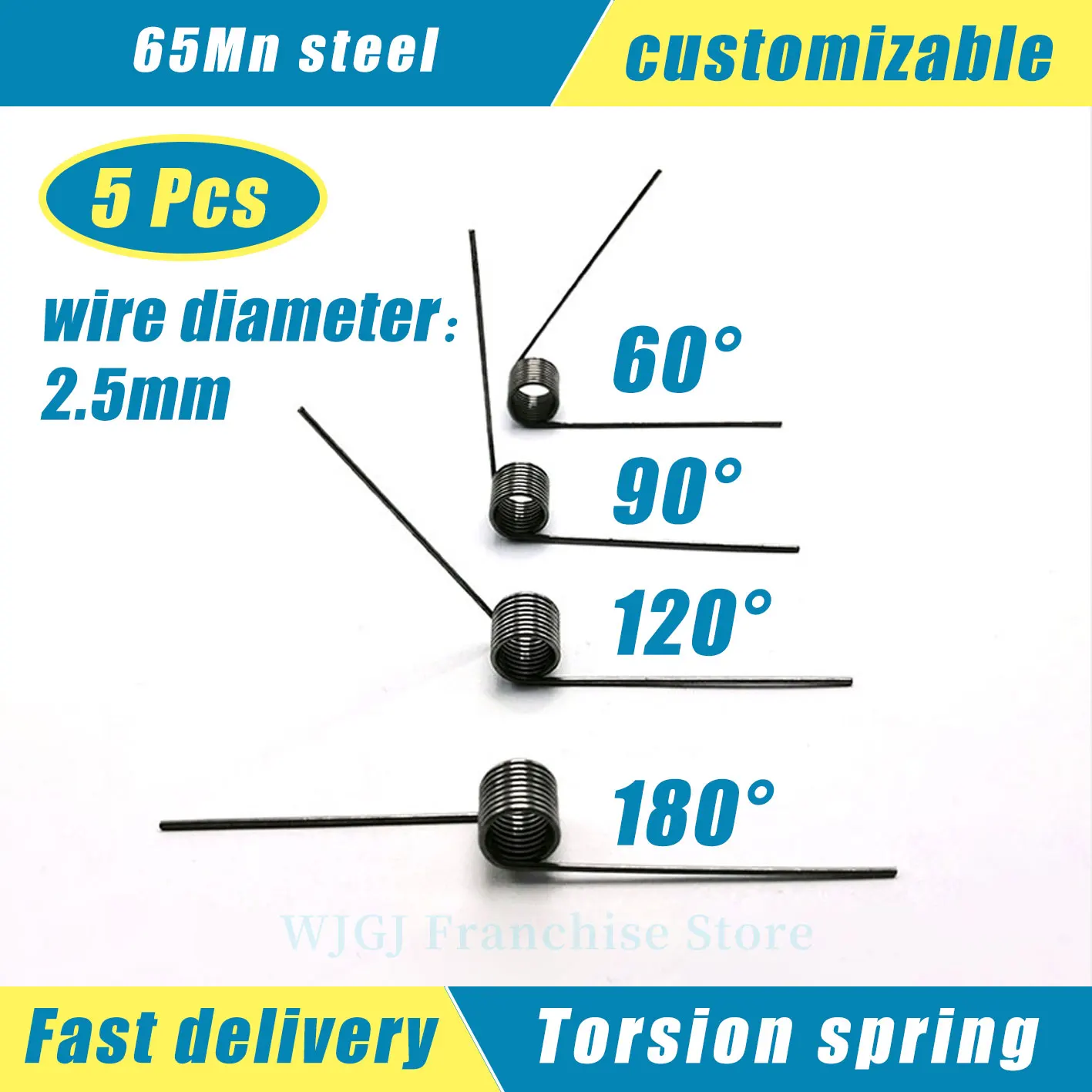 

Torsion Spring,V-Shaped Spring, Wire Diameter2.5Mm Return Spring Hairpins 180/120/90/60 Degree 3/6/9Coils Mini Coil Spring