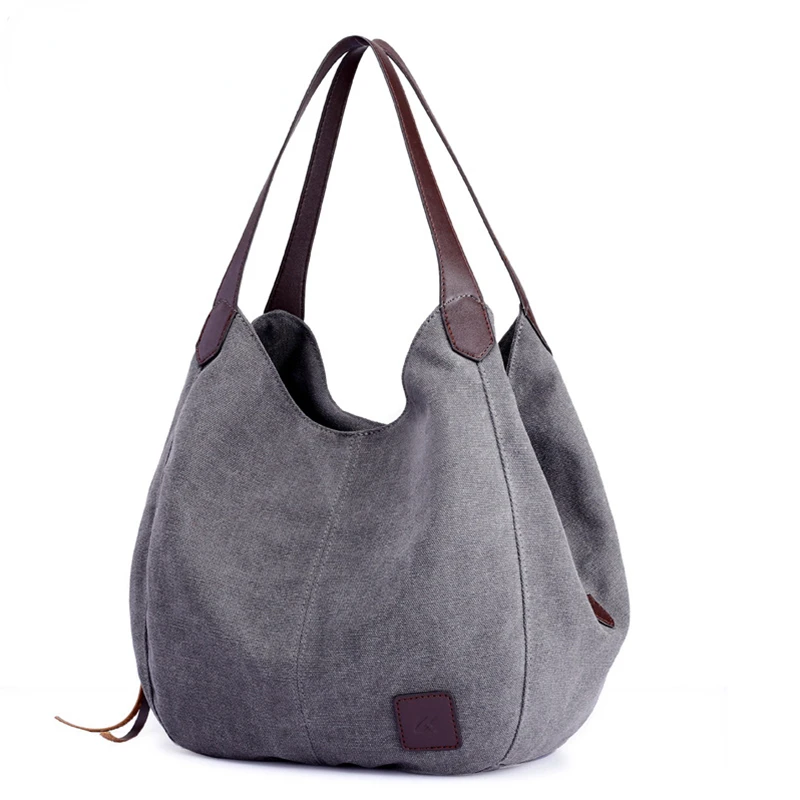 

2022 New Vintage Canvas Handbag Women Large Capacity Shoulder Bag Casual Handle Bag New Fashion Hot Lady Shopping Handbag
