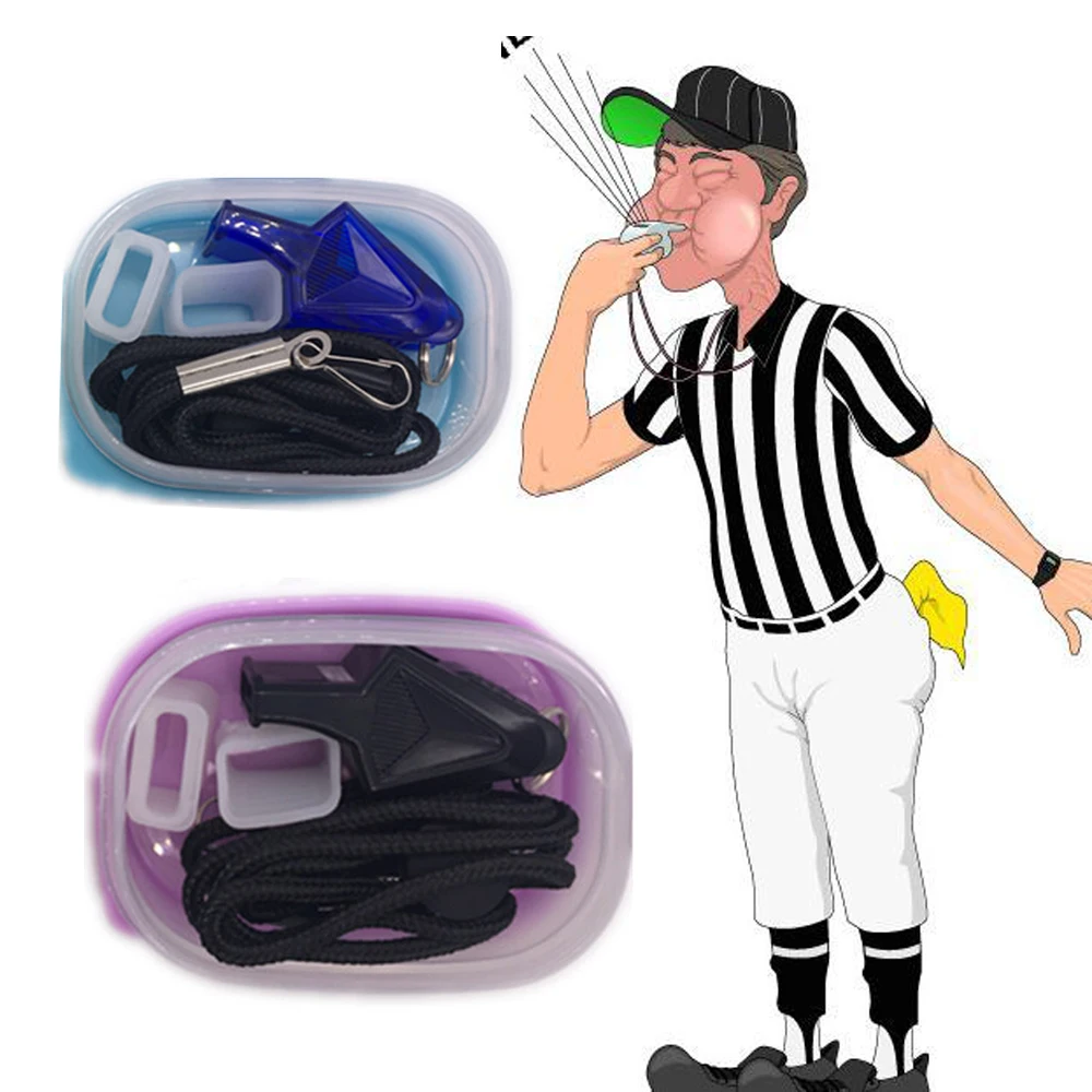 

High quality Sports Like Big Sound Whistle Seedless Plastic Whistle Professional Soccer Basketball Referee Whistle with box rope
