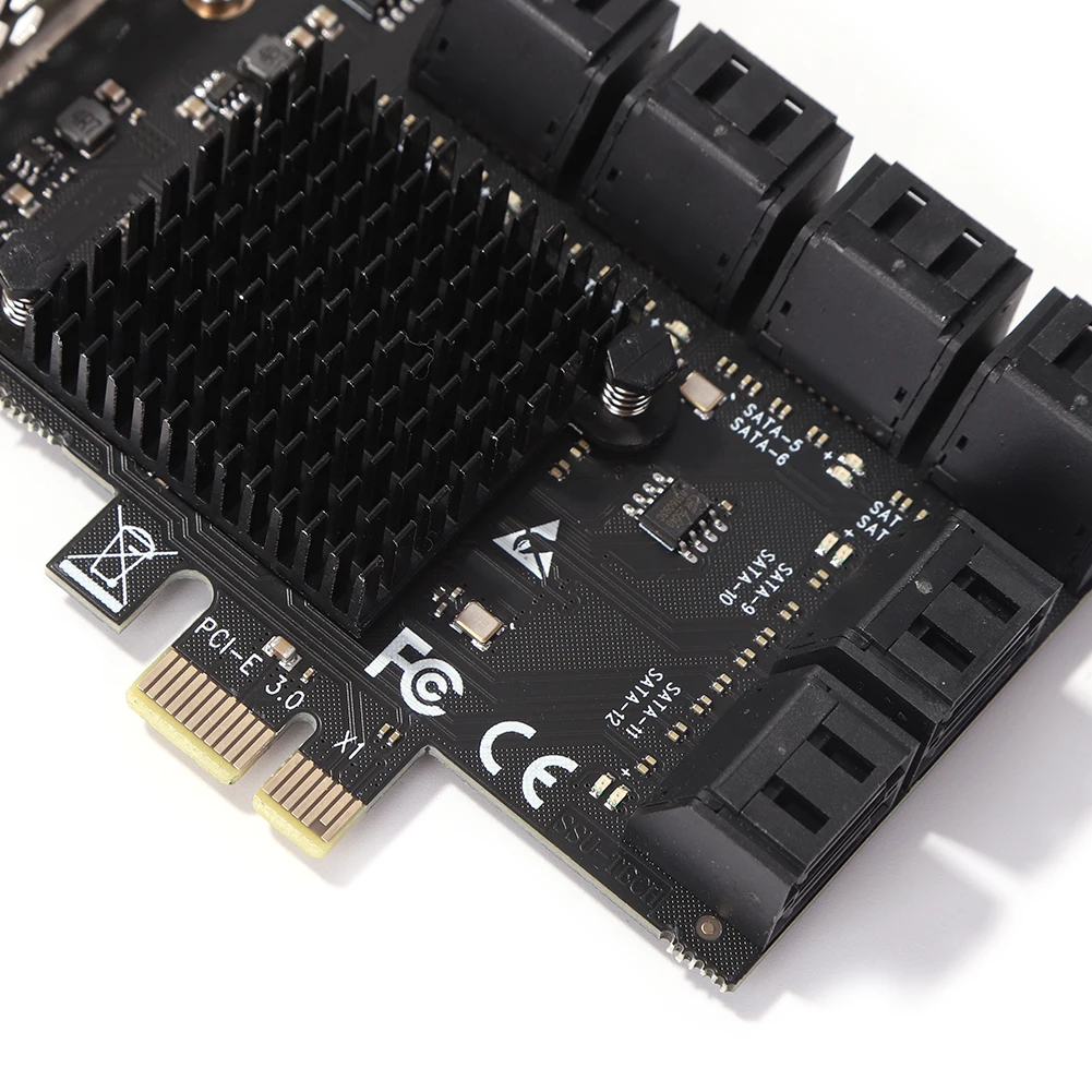 Плата расширения PCI-Express X1 на SATA 3 0 адаптер контроллера Райзера плата SA3112J PCIE 12