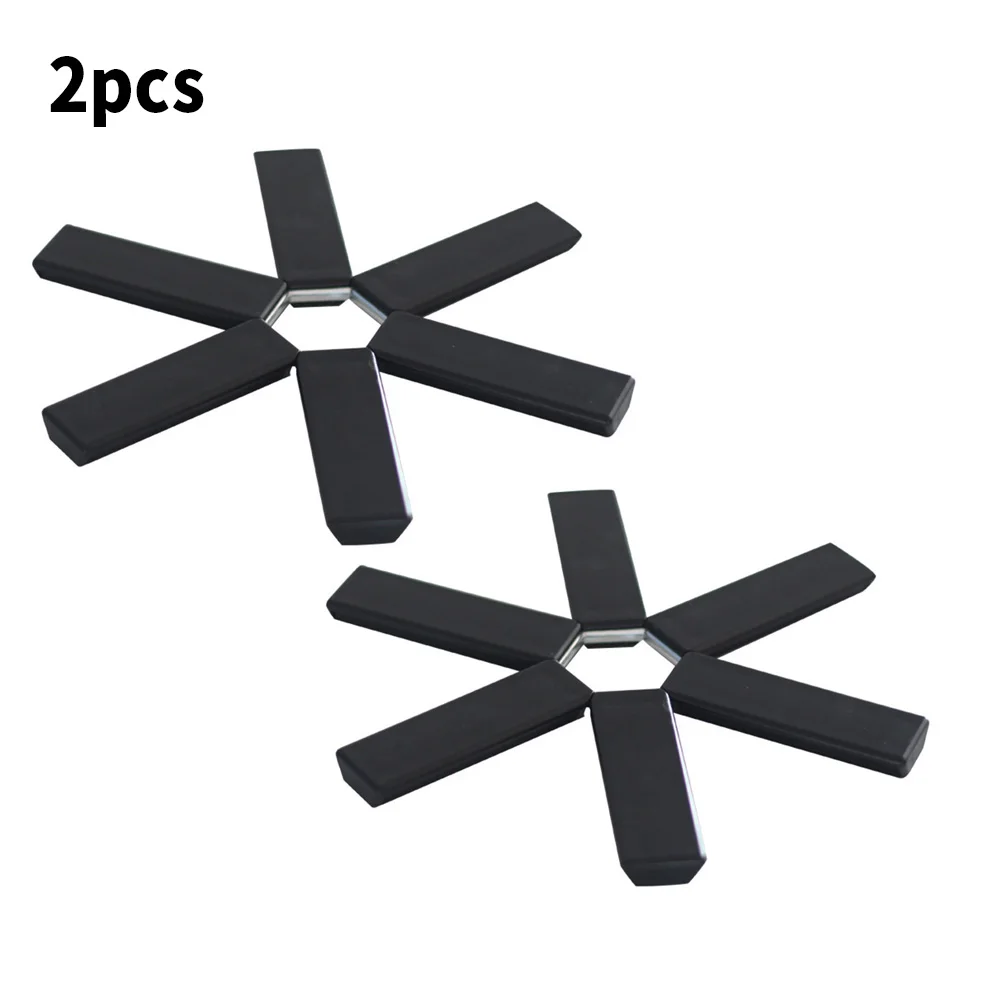 

Bowl Cup Pad Insulation Pads 2pcs Anti-slip Black Creative Foldable Folding Heat Insulation Household Placemats