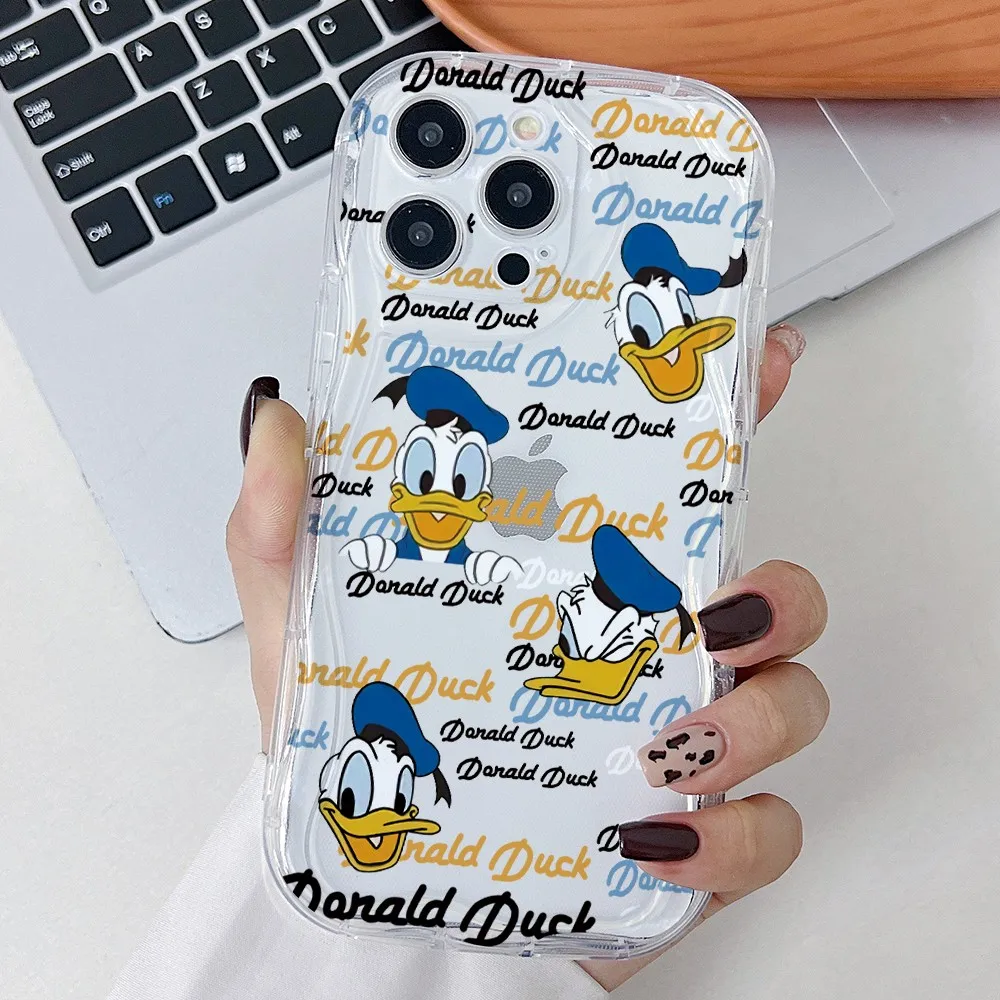 Funny Donald Duck Phone Case for Oppo A98 A94 A79 A78 A76 A74 A60 A58 A57 A55 A54 A53 A38 A17 A16 A15 A3x 5G 3D Wave Clear Cover