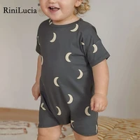 rinilucia summer newborn baby romper printing baby clothes girl rompers cotton short sleeve o neck infant boys romper