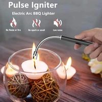 new usb rechargeable igniter 360%c2%b0 swivel pulse hose windproof lighter metal outdoor kitchen gas stove candle ignition gadget
