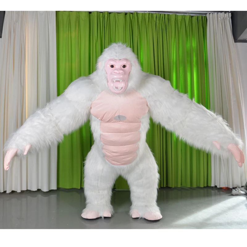 King Kong Inflatable Costume for Adult Halloween Plush Furry Mascot animal Venice Carnival Dress Suit Fursuit orangutan Gorilla images - 6