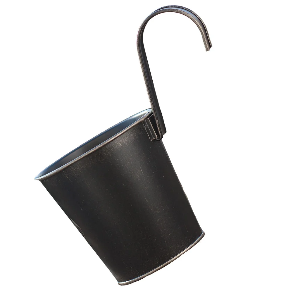 

Patio Planters Hanging Pots European Iron Vase Wall Mounted Garden Bucket Flower Balcony Metal