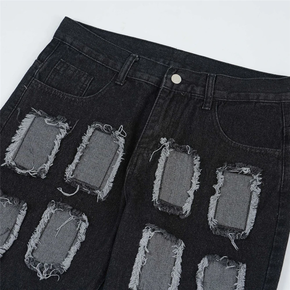 2023 Vintage Denim Pants Men Streetwear Retro Ripped Hole Denim Pant Jeans HipHip Casual Joggers Trousers Jeans