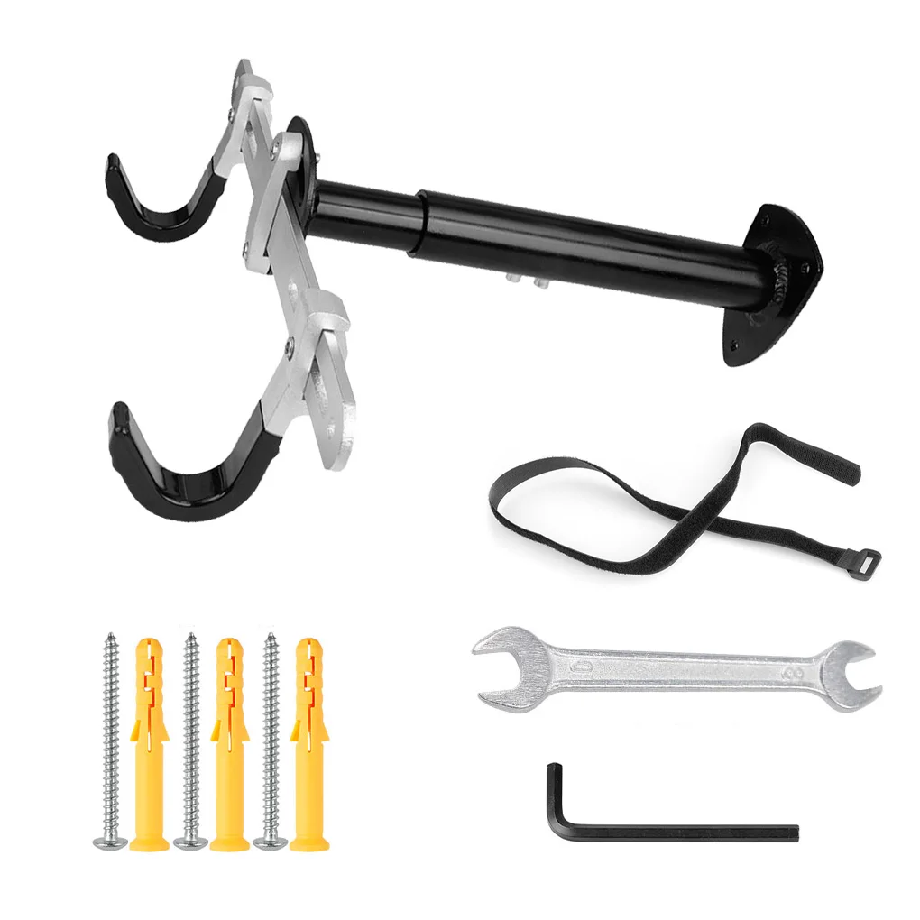 

Road Bike Wall Rack Telescopic Heavy Duty Storaging Cycle Hanger Household Parking Holder with Installing Screws