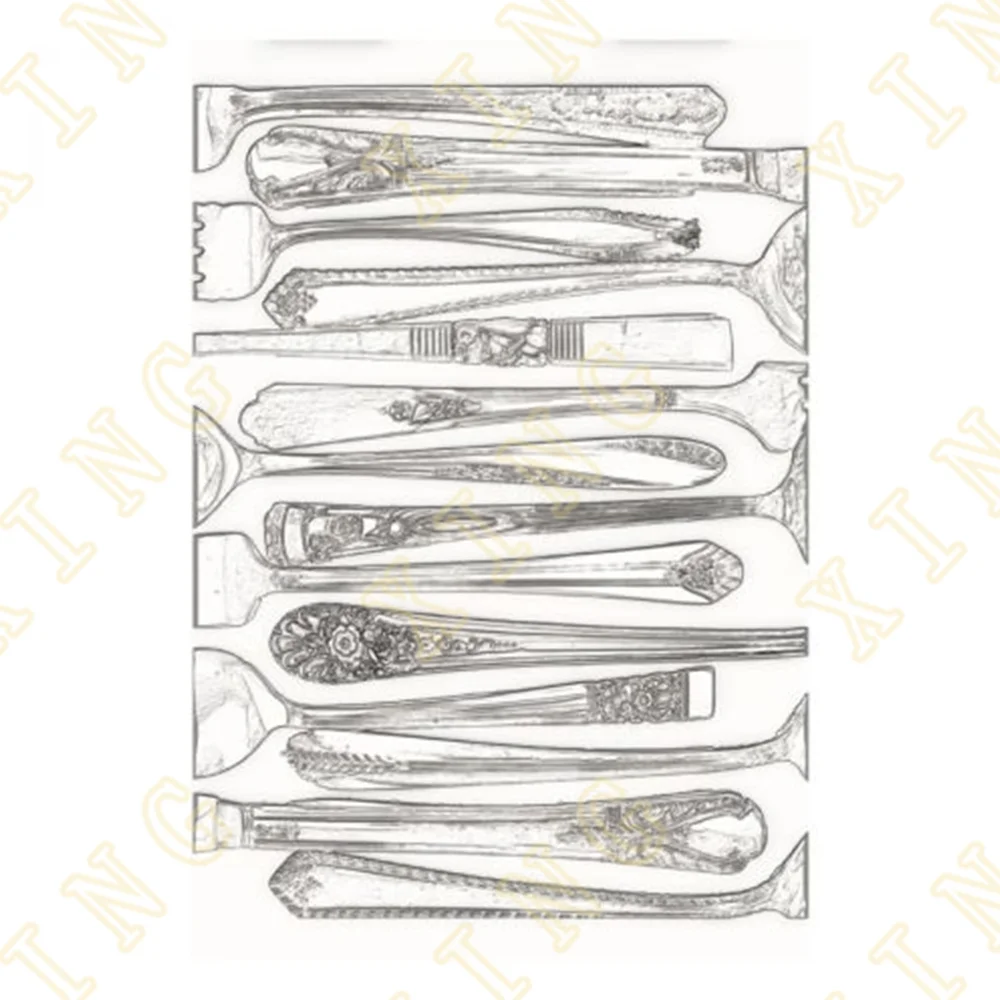 

Silverware 3d Texture Fades Embossing Folder Paper Card Making Album Embossing Scrapbooking No Stamps Metal Cutting Dies New