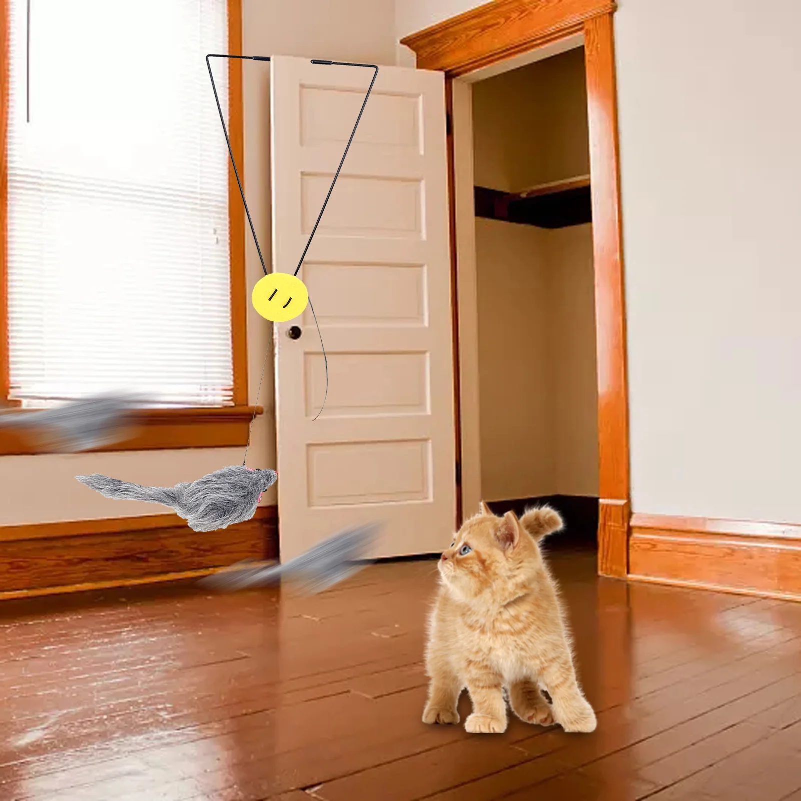 

Cat Toy Rope Mouse Cat Toy Rope Mouse Jump Interactive Toy Door Elastic Rope Automatic Funny Cat Teaser Stick Pet Cat Supplies