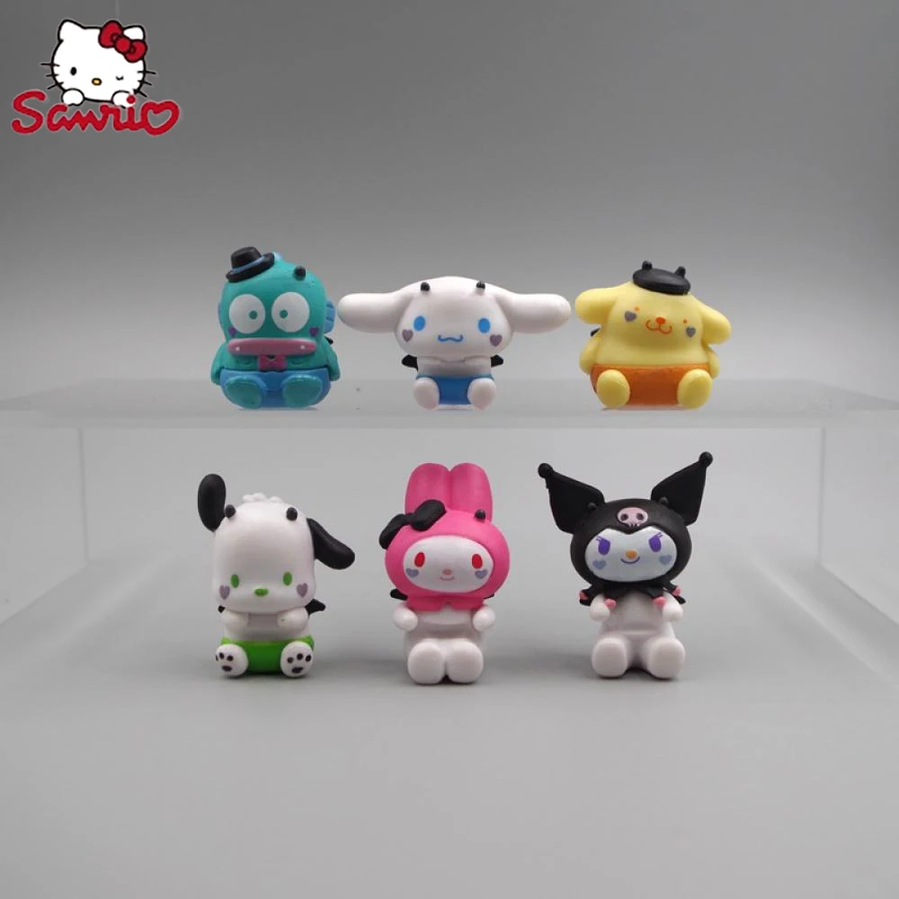 Sanrio-figuras de Anime de Pachacco para niños, conjunto de 2 juguetes japoneses bonitos, decoración de habitación, adorno, regalos para niños, 6Cm