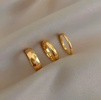 gold plated stainless steel rings for women luxury charms jewelry wedding gifts 2022 trend wholesale items for business