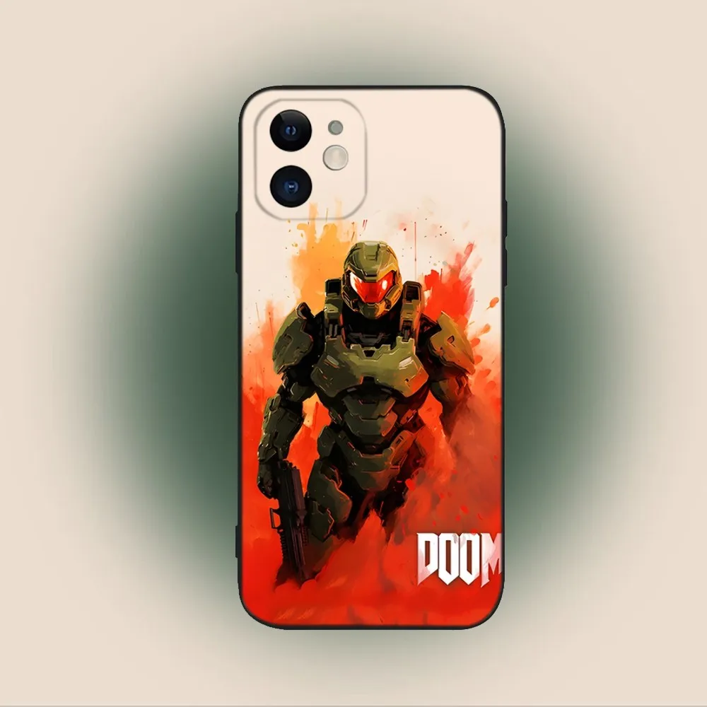 Чехол для телефона Game Dooms iPhone 15 14 13 12 11 Plus Pro Max XS XR SE Mini 8 7 мягкий силиконовый черный