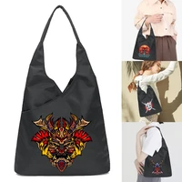 handbags for women monster pattern print tote bags female soft environmental storage reusable girls small and shopper totes bag