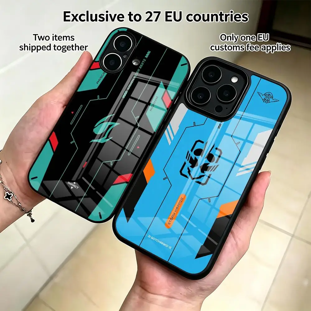 Фото Чехол для телефона Kamen Rider Gotchard Ver Mecha для iPhone 17 Air 16 E 15 Plus Pro Max, стеклянная крышка-рамка, жесткий корпус №4