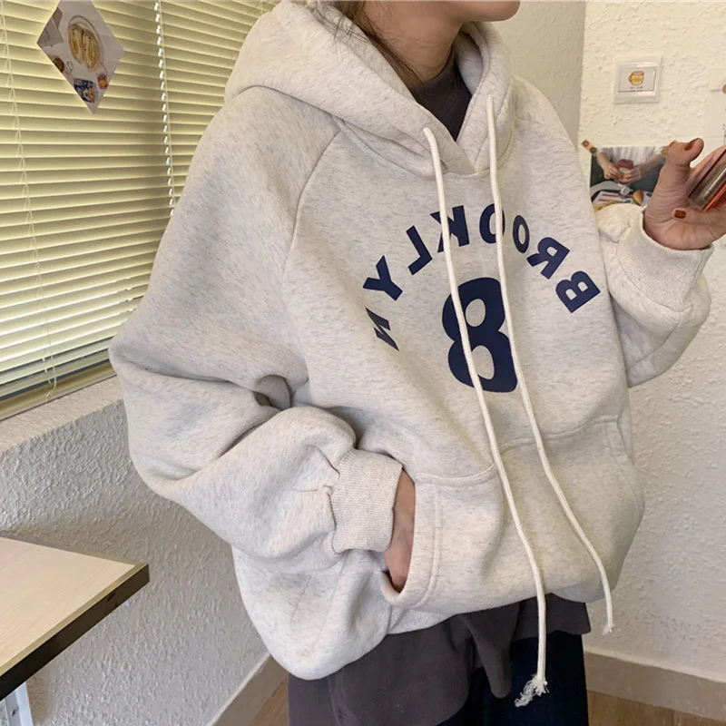 

Harajuku Women's Hooded Sweatshirt, Loose, Oversized, Casual, Fashion, Autumn And Winter, 2022