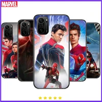 2022 marvel spiderman phone case for xiaomi redmi poco f1 f2 f3 x3 pro m3 9c 10t lite nfc black cover silicone back prett mi 10