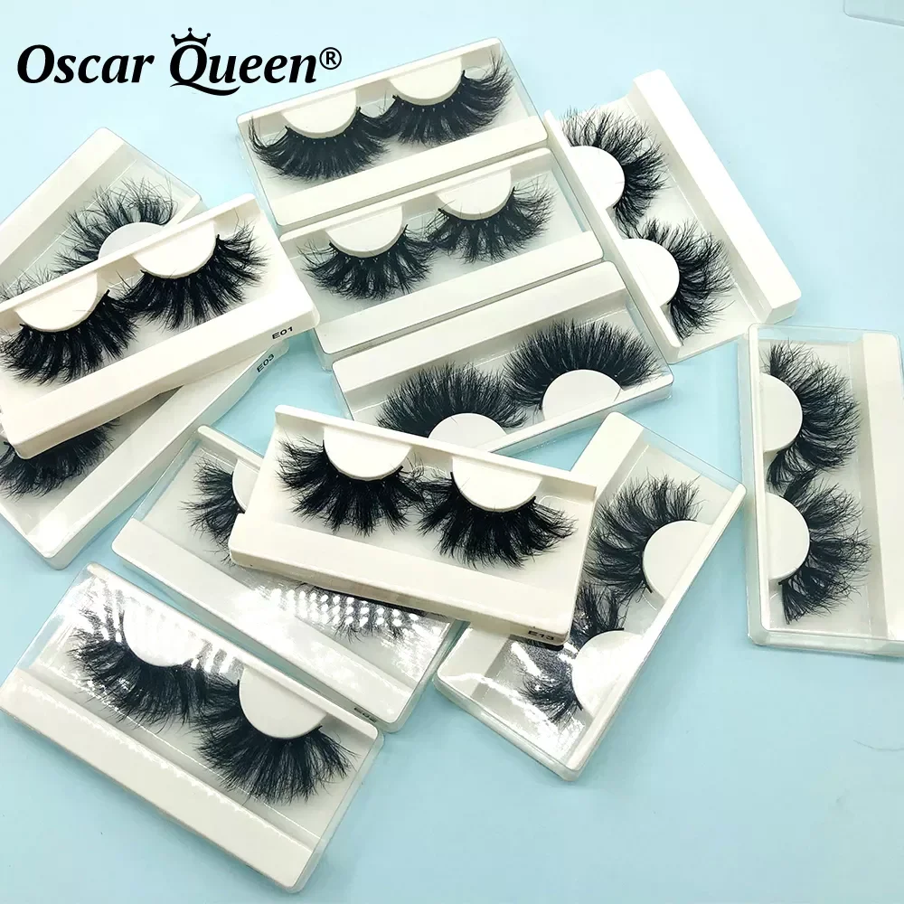 

NEW 22-25MM Mink Lashes Bulk Wholesale Natural Long 3D Fake Eyelashes Box Package Makeup Tools Wispey Curl Lash Extension Suppli