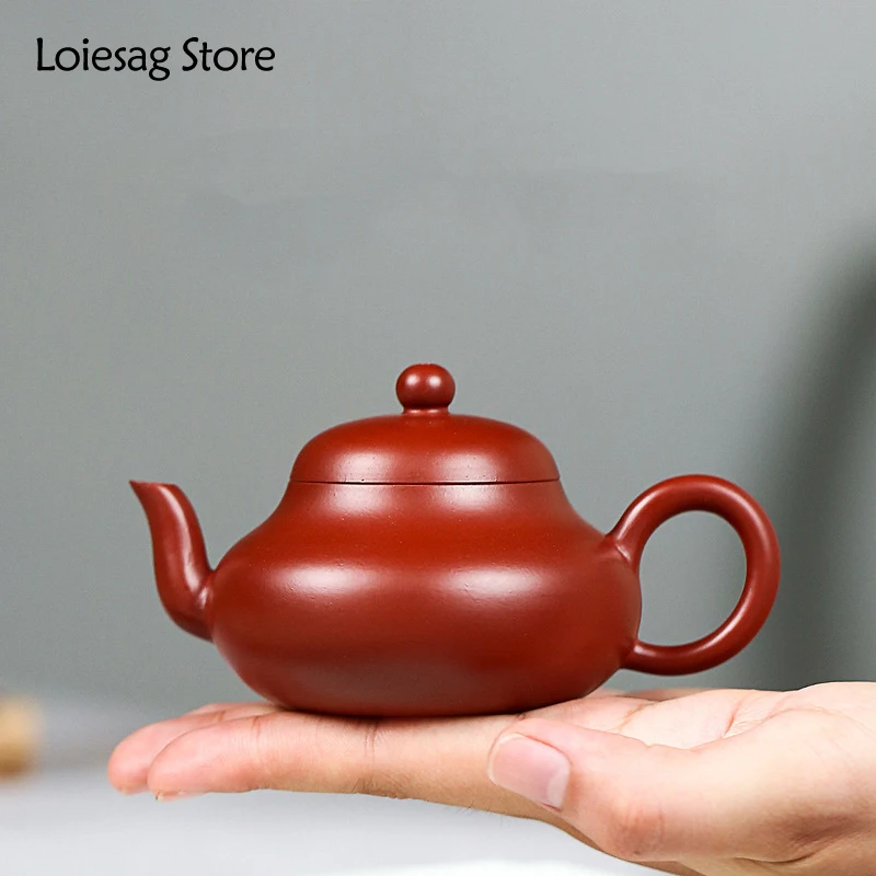 

Loiesag 120ml Yixing Purple Clay Pot Pure Handmade Seven Hole Effluent Raw Ore Dahongpao Small Capacity Kung Fu Teapot Tea Set