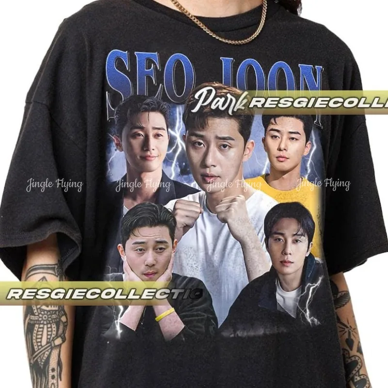 Ограниченная серия Park Seo Joon Kdrama Корейская поп-футболка Винтажная рубашка унисекс