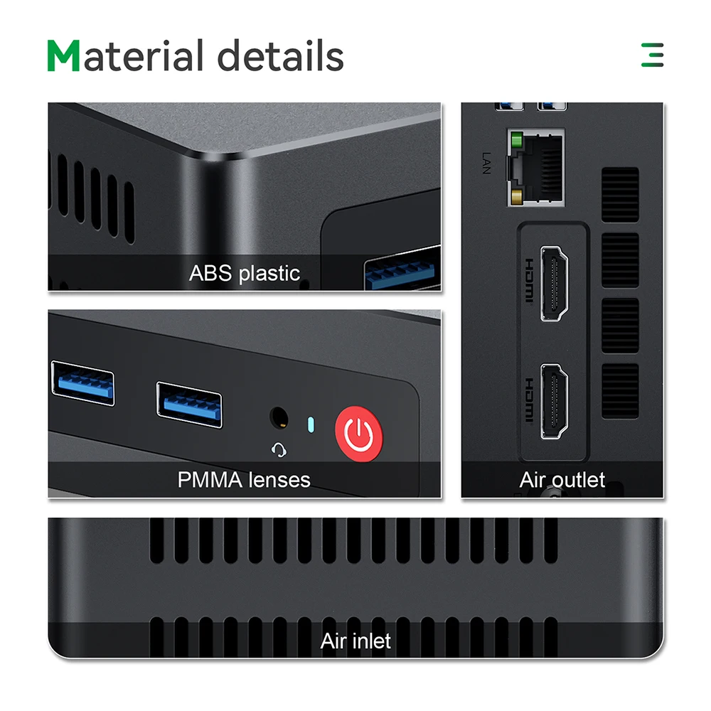 TRIGKEY Green G4 Mini PC Win11 Intel 11-го поколения N100 с 16 ГБ DDR4 500 SSD 1000M LAN Wifi6 BT4.2 4K 60 Гц