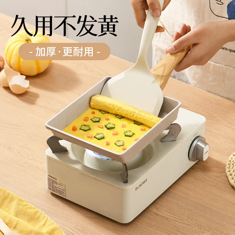 

Frying Pan Tamagoyaki Omelette Black Non-stick Pan Fry Egg Pan Pancake Kitchen Pot Use for Gas Cooker Cookware Housewares