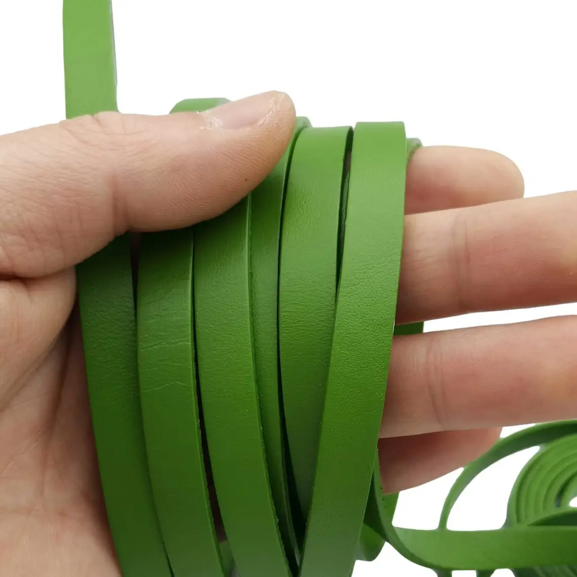 

AaaZee 10mmx2mm Real Cow Hide Genuine Lime Green Flat Leather Cord Strip for DIY Bracelet Crafts Band 2mm Thickness