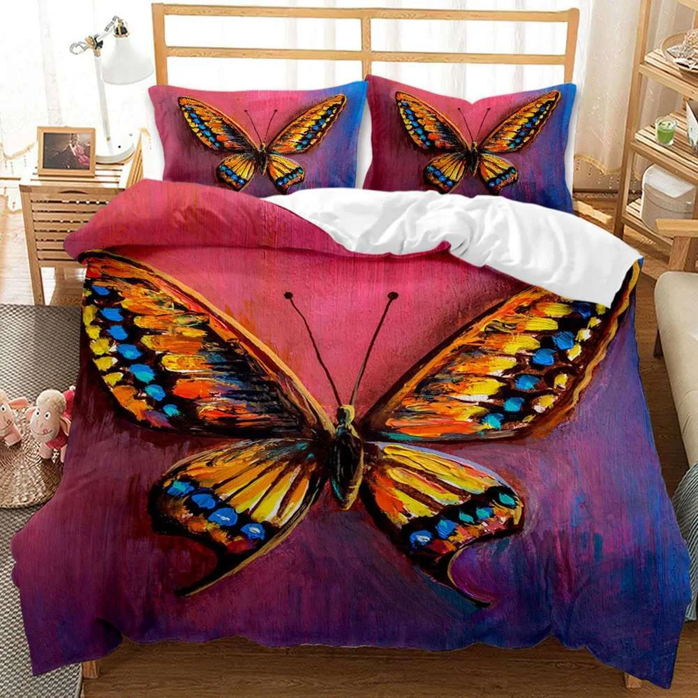 

Fluttering Butterflies Design Pattern Cover Set Bed Pillowcases Multi Size