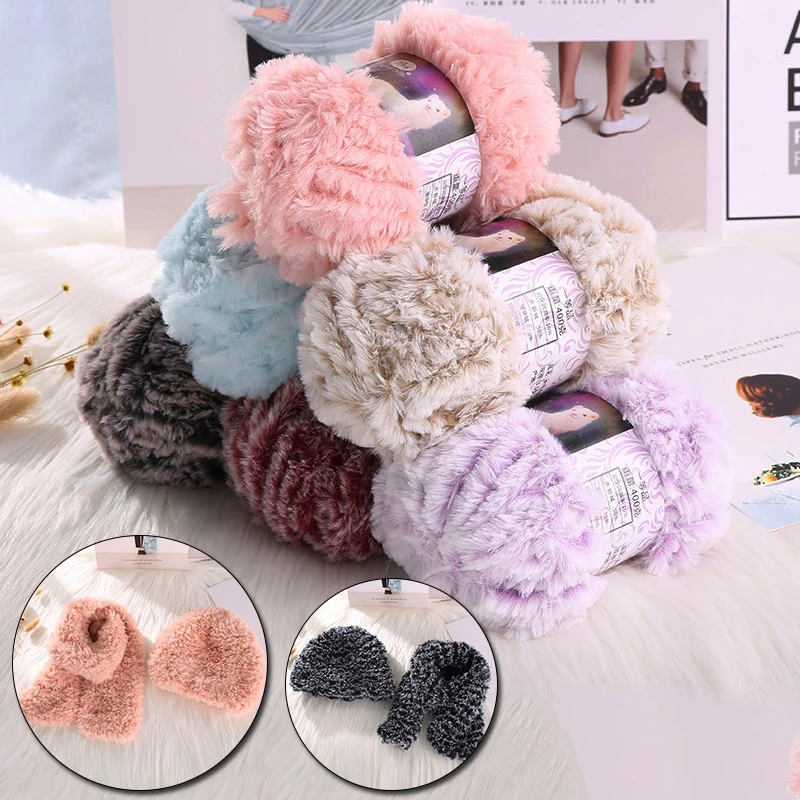 

50g / Roll Artificial Long Hair Mink Yarn Mohair Hand Knitting Comfortable Close Fitting Cashmere Hat Baby Clothing Scarf Fluffy