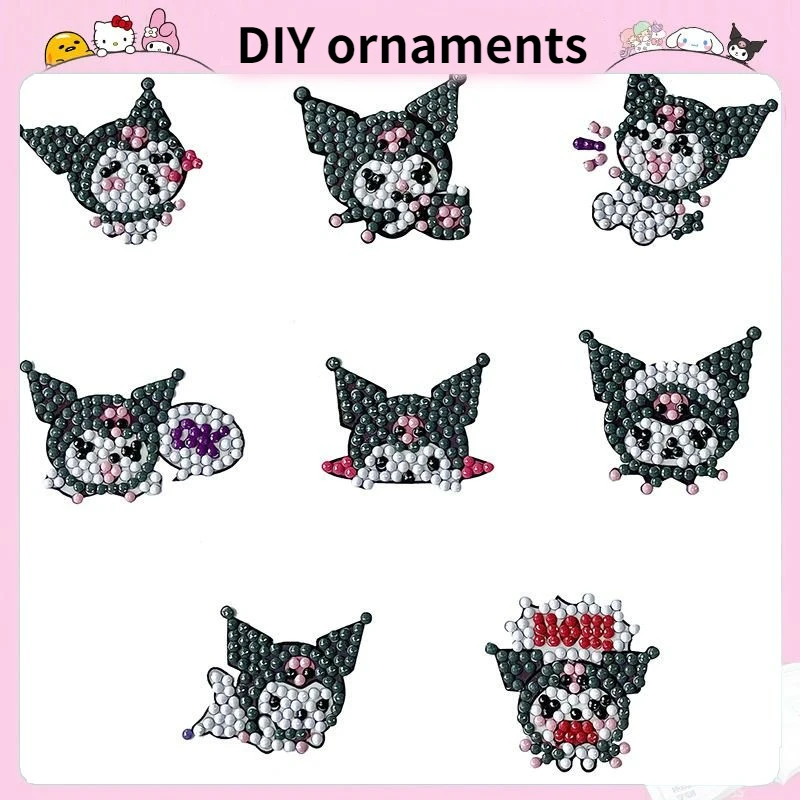 

Sanrio Hello Kitty Melody Kuromi Diamond Stickers Cartoon Educational Toys DIY Handmade Creative Sticker Painting Cross Stitch