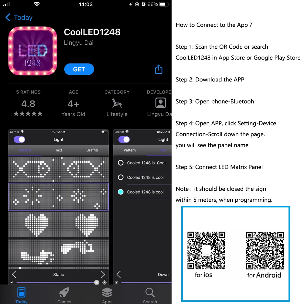 LED Car Sign LED Matrix Panel APP Control Flexible Car Sign Display Scrolling Addressable for Shop Bar Hotel Cinemas 14.6x3.6”