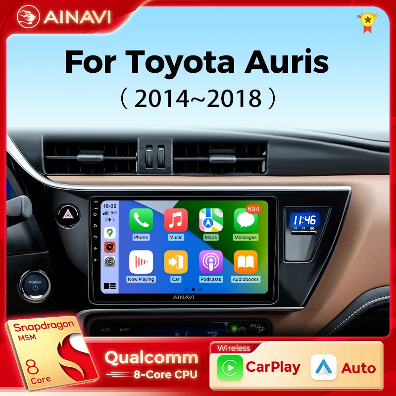 Ainavi мультимедийный плеер для Toyota Auris 2014 2015 2016 2017 2018 Corolla Гибридный Carplay Android автомобильный радиоприемник стерео 4G Wifi