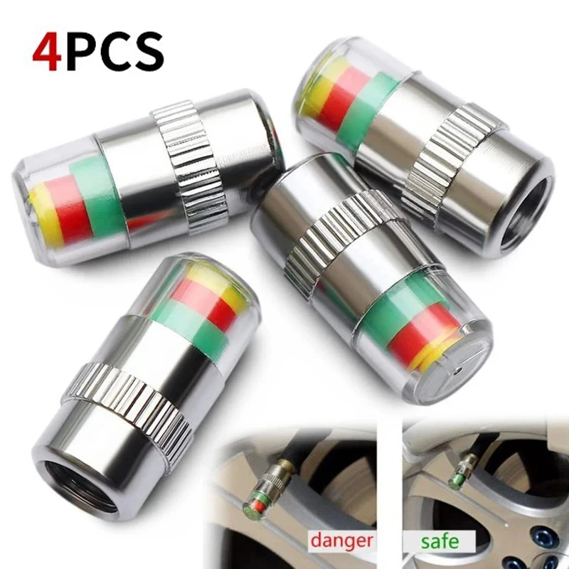 

4 шт., колпачки для манометра в автомобильных шинах, 2,4 бар, индикатор датчика, инструмент для мониторинга, манометр для безопасности автомобиля