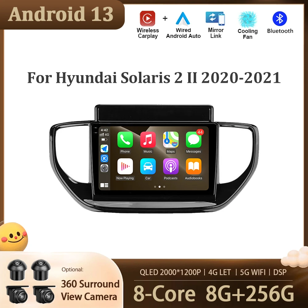 

Car Navigation Screen Android 13 For Hyundai Solaris 2 II 2020 - 2021 Auto Radio Stereo Player 5G WIFI DSP 4G LET Carplay Tools