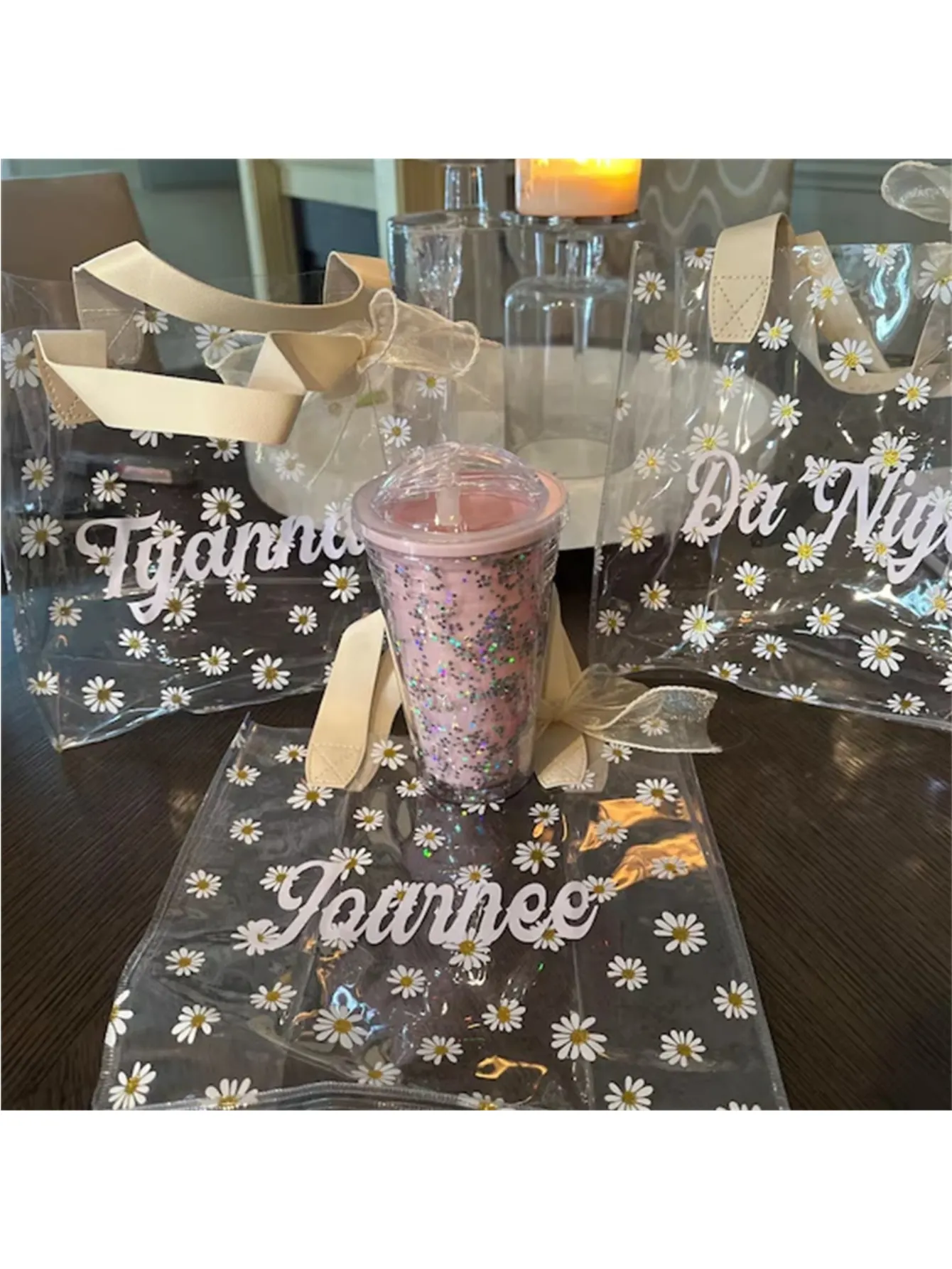 Пластиковая сумка с цветочным принтом