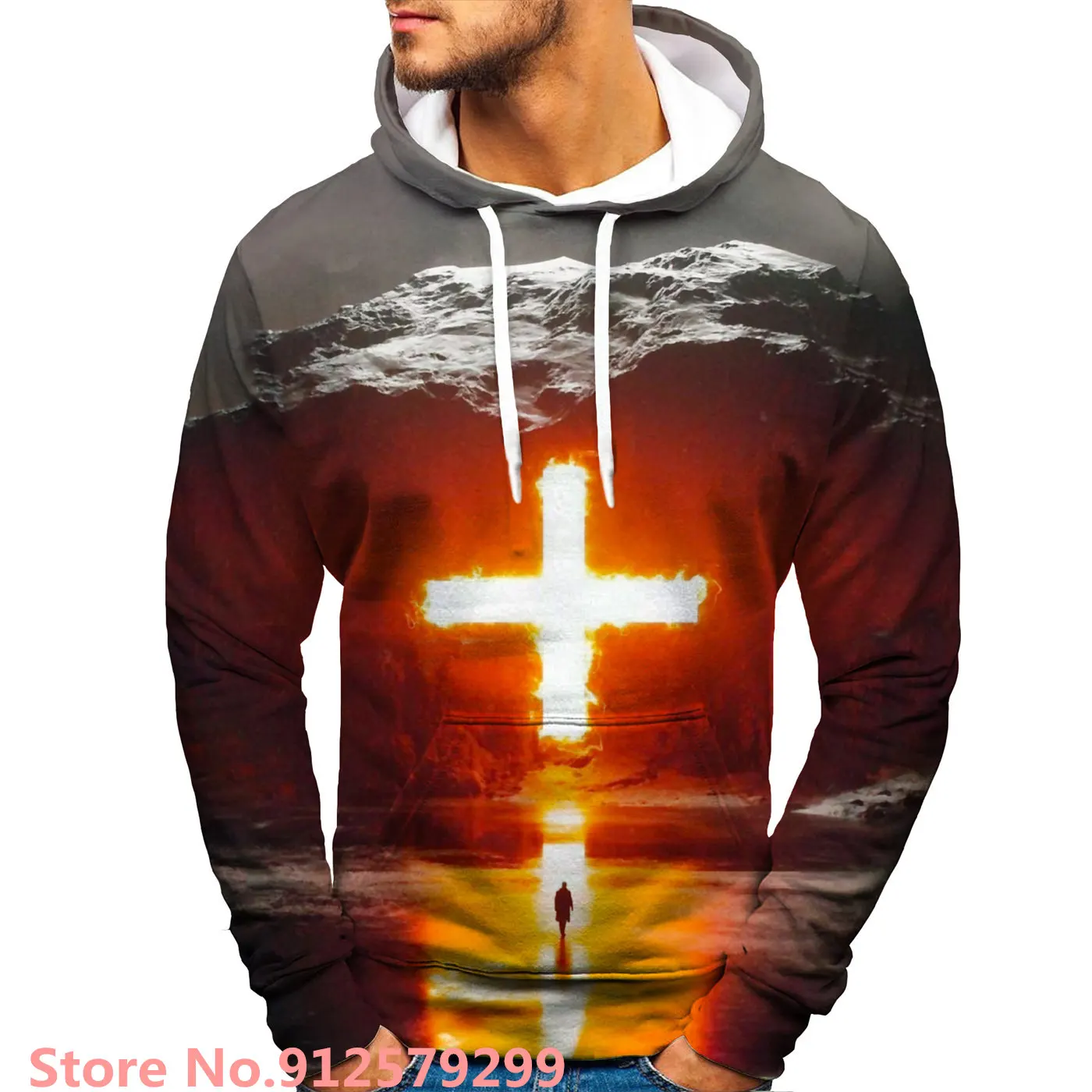 2022 Fashion Hoodies Jesus Cross 3D Printed Mens Sweatshirt Unisex Pullover Casual Hoodie