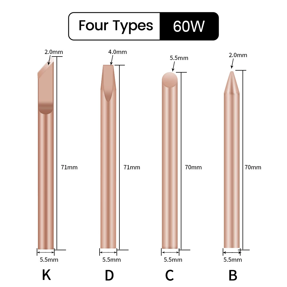 

Наконечники для паяльника Aideepen 30Вт 40Вт 60Вт