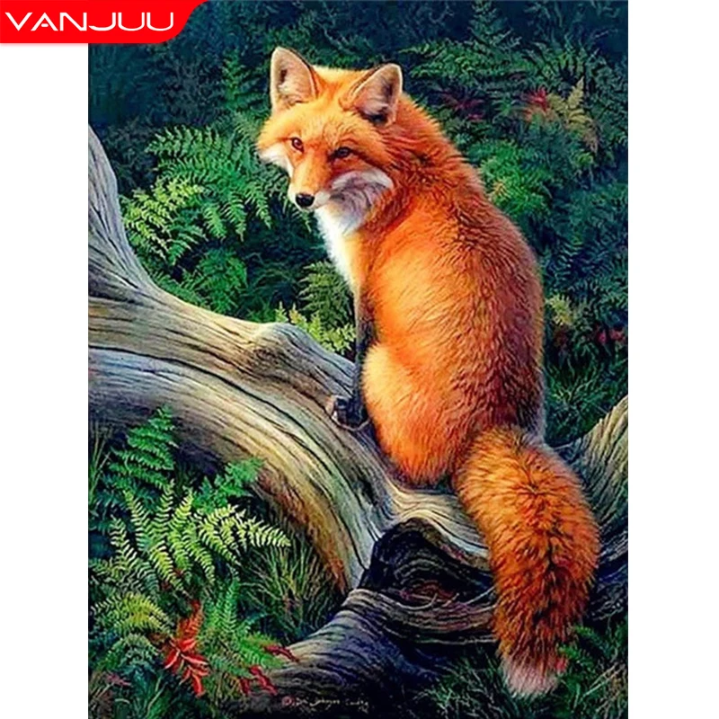 

5D DIY Diamond Painting Fox Rhinestone Mosaic Animals Diamond Embroidery Handmade Gift Wall Decor