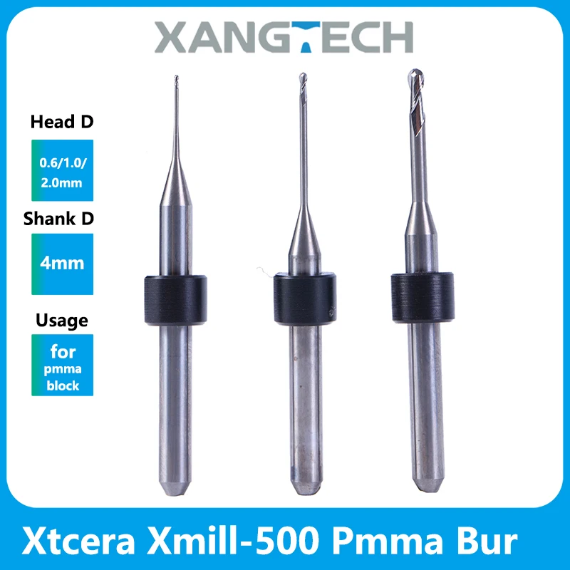 Фото Фрезы Xtcera Xmill 500 для ПММА, стоматологические CAD/CAM фрезы X-mill 500, сверла D4 для лабораторных инструментов №1