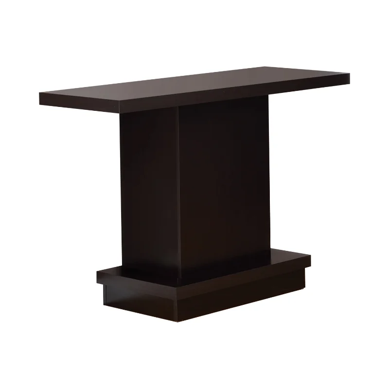 

Contemporary Sofa Table with Pedestal Base, Cappuccino Brown- Saltoro Sherpi Muebles Table Furniture