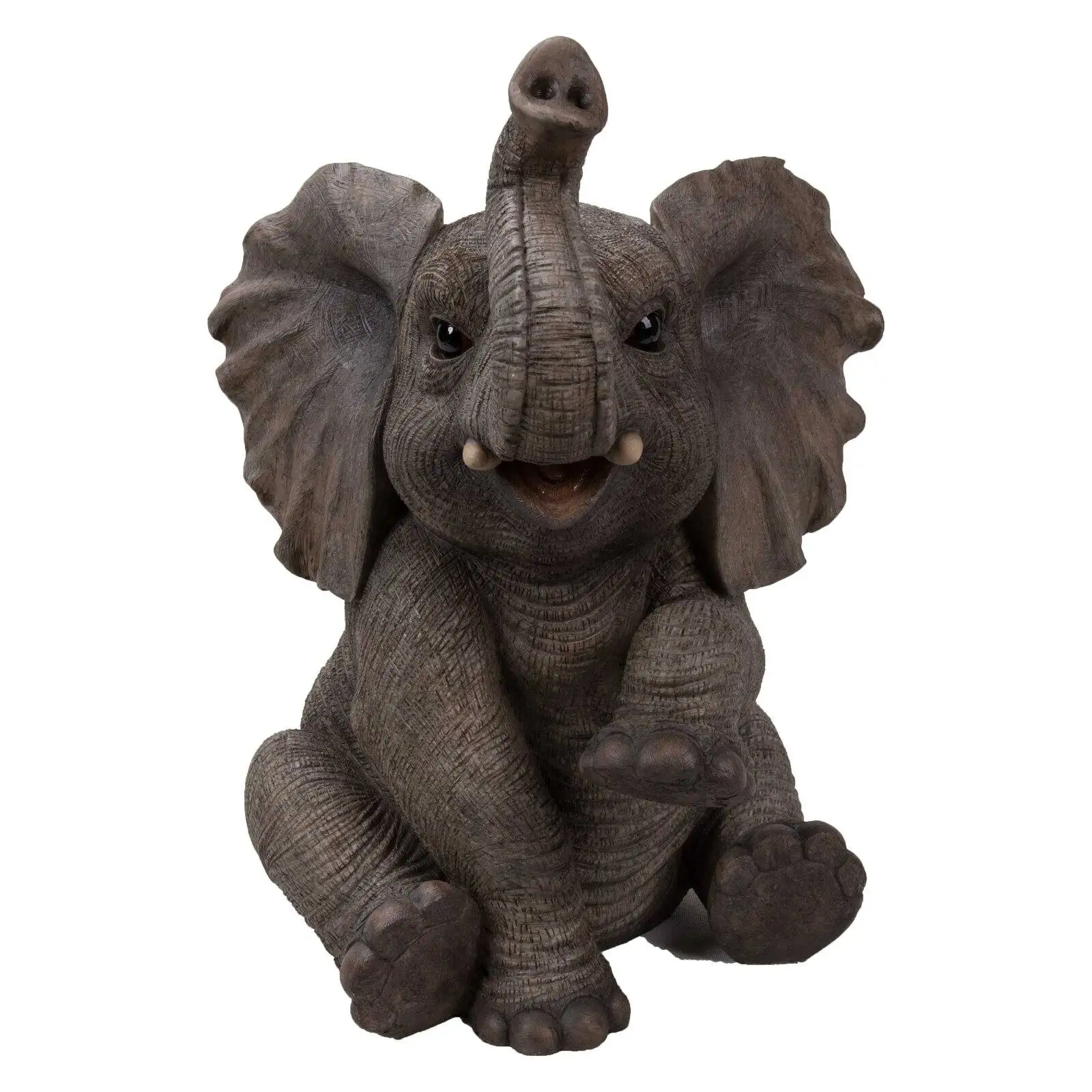 ,Hi-Line Gift Ltd. Elephant Baby Sitting with Trunk Up Statue