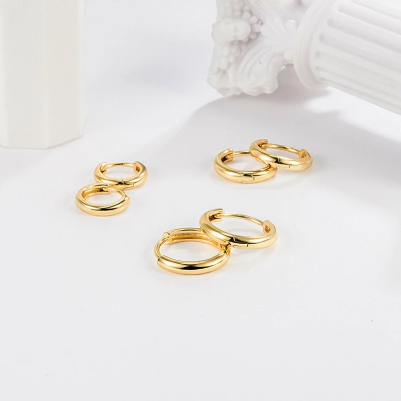 Серьги-кольца унисекс из серебра 925 пробы с крючком