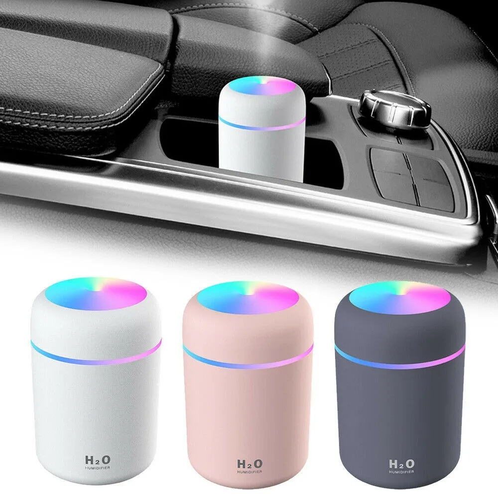 Portable Mini Air Humidifier LED Light Humidifier Car Air Purifier Oil Aroma Diffuser Cool Mist USB  For Home Car Interior Acces