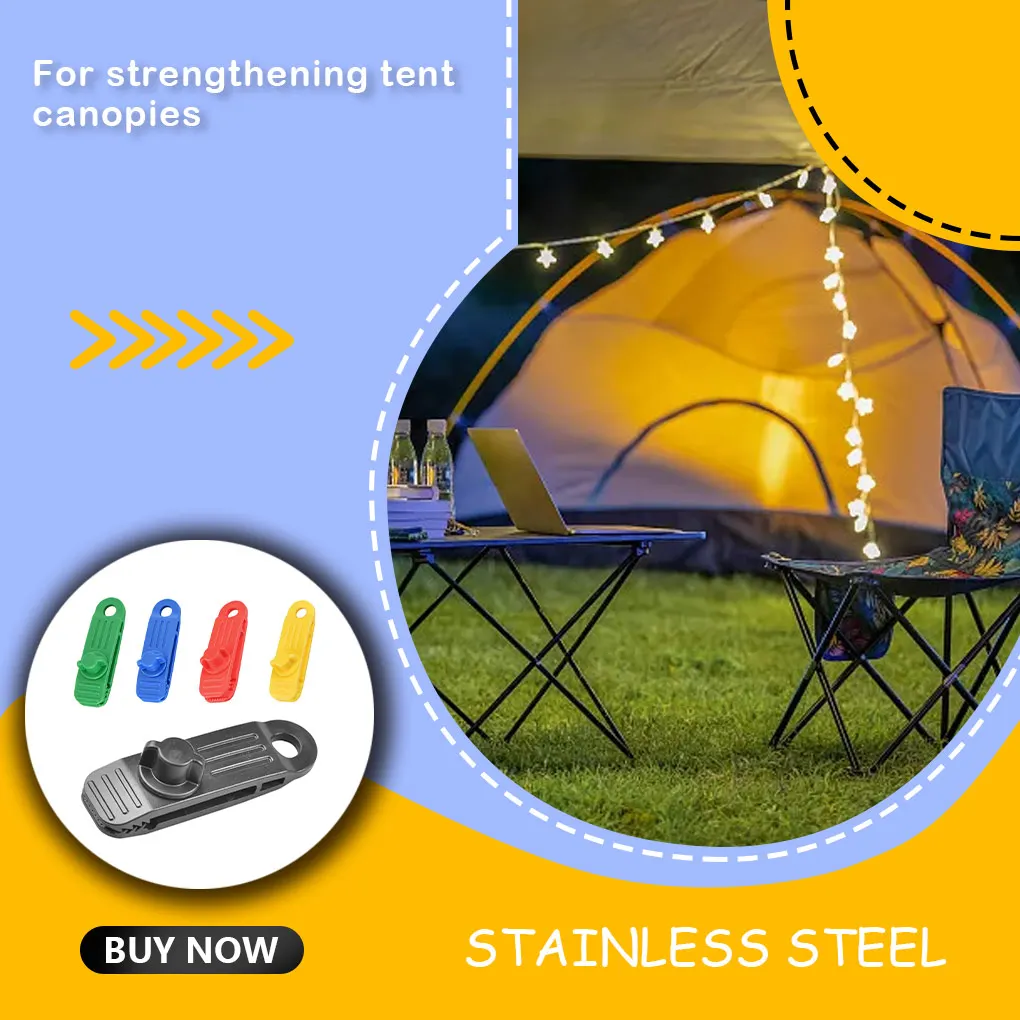 

Зажим для палатки, брезентовый зажим для тента, 10 штук, желтый, для кемпинга