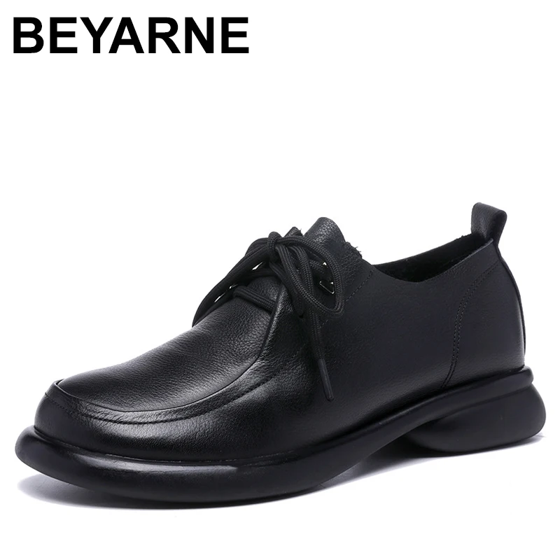 

Women Genuine Leather Oxfords Shoes Hand-made Dress Classic Fashion Lace-up Block Wingtip For Ladies Girls New 2024