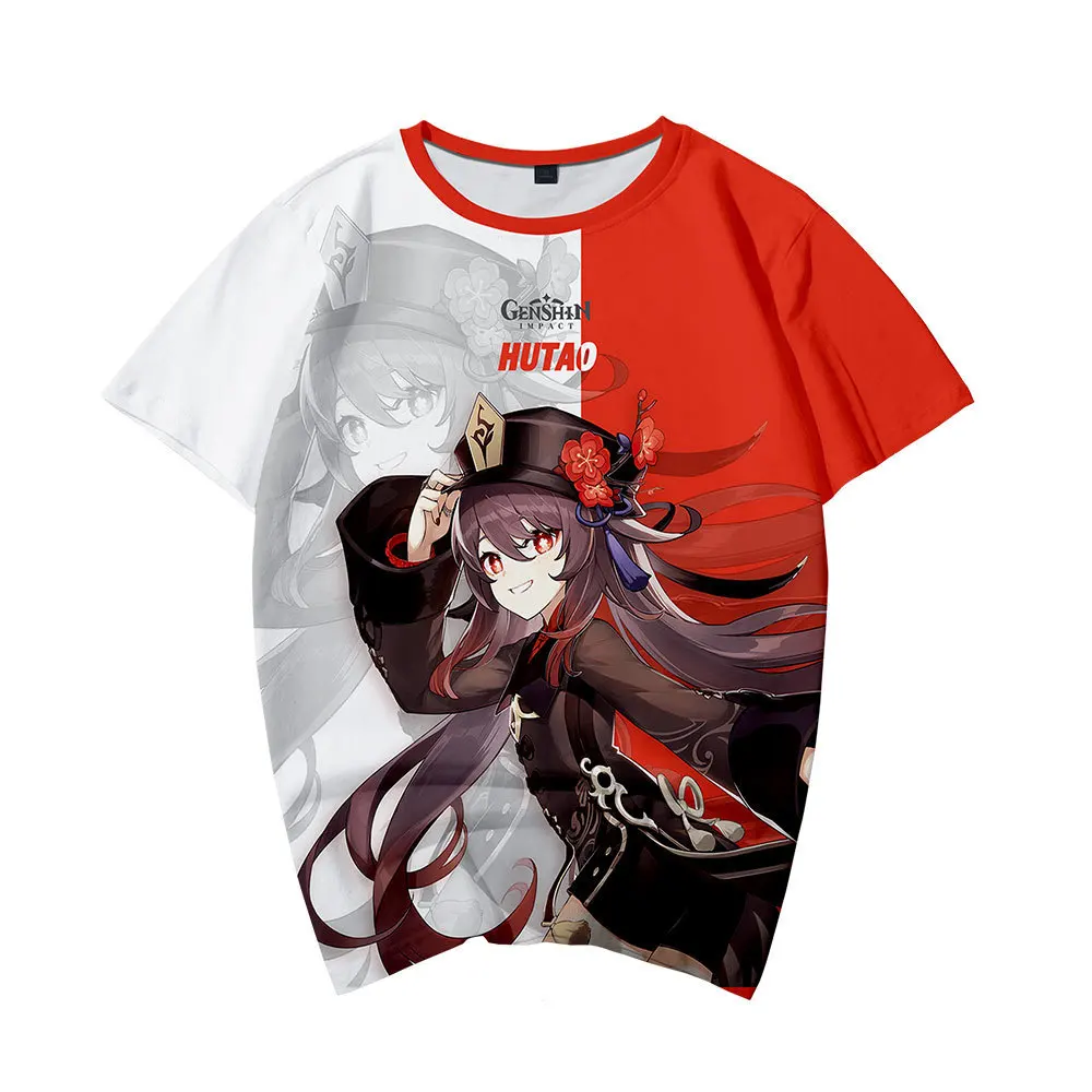 

2022 New Arrive Game Genshin Impact T-shirt Creative Fashion Short-sleeve Summer Children's Daily Cosplay Costume Pattern