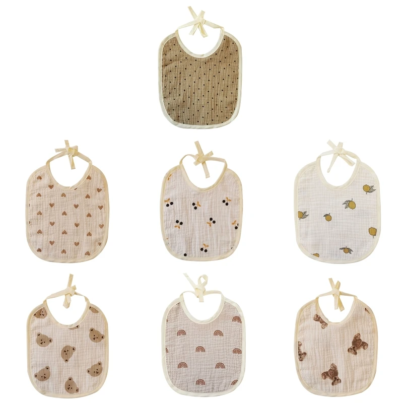 

Soft Cotton Cartoon Printed Baby Bib Saliva Towel Breathable Apron Newborn Bandanas Feeding Burp Cloth for Newborn Stuff Shower