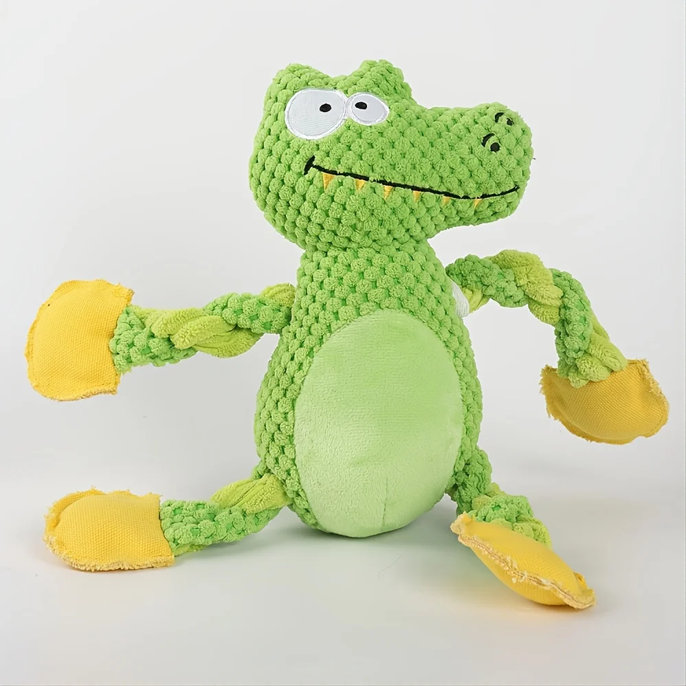 Crocodile Shaped Dog Squeaky Toy, Dog Chew Toy For Puppy, Pet Plush Play Toys