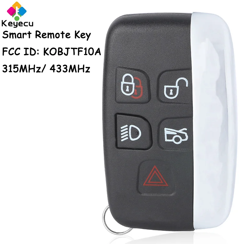 

KEYECU Smart Remote Control Car Key With 5 Buttons 315MHz 433MHz for Jaguar XJ XF XE F Pace F Type 2011-2020 Fob FCC# KOBJTF10A